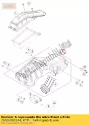 Aquí puede pedir caja de filtro con brida de admisión de KTM , con el número de pieza 76506003244: