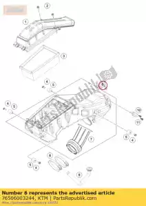 ktm 76506003244 caja de filtro con brida de admisión - Lado inferior