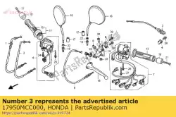 Aqui você pode pedir o compensador de cabo, afogador em Honda , com o número da peça 17950MCC000:
