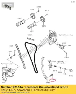 Kawasaki 921541307 tornillo - Lado inferior