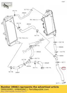 Kawasaki 390620083 resfriamento de mangueira - Lado inferior