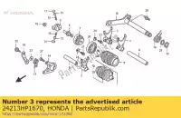 24213HP1670, Honda, tenedor, l. palanca de cambios honda trx450r sportrax 37kw te30u australia 450 , Nuevo