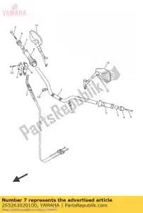 yamaha 2S3263020100 gaskabel assy - Onderkant