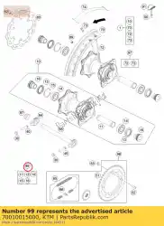 Qui puoi ordinare rappresentante ruota posteriore kit da KTM , con numero parte 70010015000: