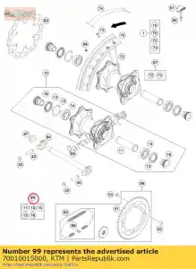 ktm 70010015000 rappresentante ruota posteriore kit - Il fondo