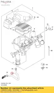 suzuki 1385011J00 buis, adempauze - Onderkant