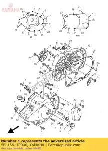 yamaha 5EL154110000 couvercle, carter 1 - La partie au fond