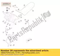58607040100, KTM, stoel smc 05 ktm smc 625 660 2005 2006, Nieuw