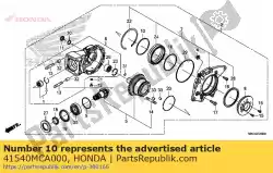 Ici, vous pouvez commander le cale k, couronne dentée (2. 42) auprès de Honda , avec le numéro de pièce 41540MCA000: