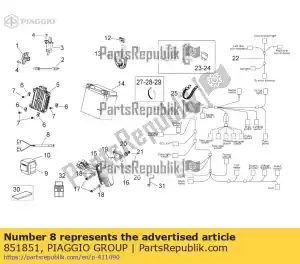 Piaggio Group 851851 câblage de changement de vitesse - La partie au fond