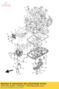 yamaha 23P134610000 plaque, adaptateur - La partie au fond