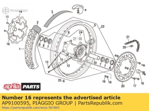 aprilia AP9100595 entretoise extérieure l = 21,9 - La partie au fond