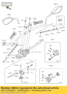 kawasaki 46012030821 manico di supporto, superiore, nero lucido - Il fondo