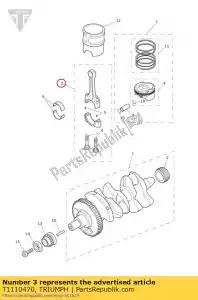 triumph T1110470 conrod assy - Lado inferior