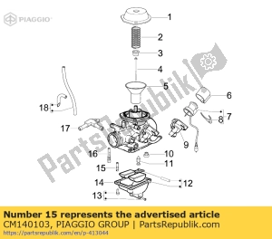 aprilia CM140103 idle jet - Bottom side