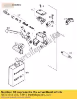 58313011100, KTM, tubo freno da 1290 mm '99 wp ktm adventure egs exc mxc sc sup sxc 200 250 300 360 400 620 640 1997 1999 2000 2001, Nuovo