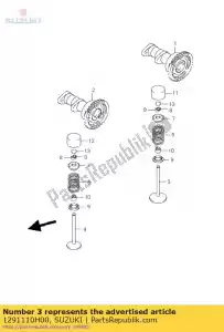 suzuki 1291110H00 klep, inlaat - Onderkant