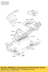 Here you can order the pattern,upp cowling,r from Kawasaki, with part number 560661442: