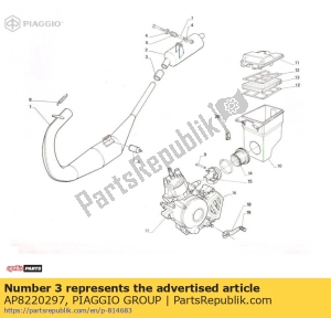 aprilia AP8220297 tubo di scarico-silenziatore - Il fondo