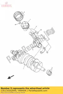 yamaha 13S116562000 plane bearing, connecting rod - Bottom side