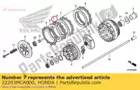 22203MCA000, Honda, disque a, friction d'embrayage honda  gl st vt vtx 1300 1800 2001 2002 2003 2004 2005 2006 2007 2008 2009 2010 2012 2013 2017, Nouveau