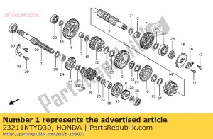 Honda 23211KTYD30 hoofdas (11t) - Onderkant