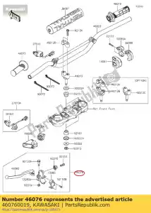 Kawasaki 460760019 lever-assy-grip, koppeling - Onderkant