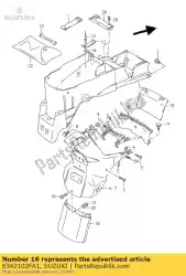 Ici, vous pouvez commander le garde-boue auprès de Suzuki , avec le numéro de pièce 6342102FA1: