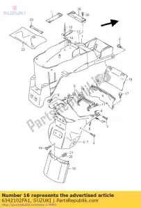 suzuki 6342102FA1 guarda de lama - Lado inferior