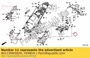 honda 80115MKSE00 quédate guardabarros a - Lado inferior