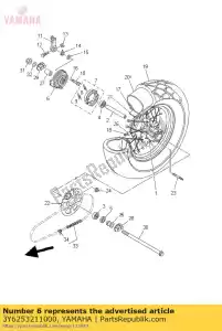 yamaha 3Y6253211000 placa, zapata de freno - Lado inferior