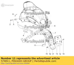 Piaggio Group 574811 spatscherm - Onderkant