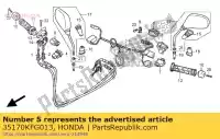 35170KFG013, Honda, interrupteur, variateur honda  fes nes pes sh 125 150 250 300 1998 2005 2006 2007 2008 2009 2010 2011 2012 2013, Nouveau