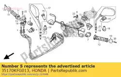 Ici, vous pouvez commander le interrupteur, variateur auprès de Honda , avec le numéro de pièce 35170KFG013: