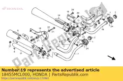 beugel, geluiddemper van Honda, met onderdeel nummer 18455MCL000, bestel je hier online: