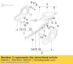 Here you can order the tail lamp assembly l. H. From Piaggio Group, with part number 640467: