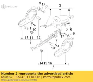 Piaggio Group 640467 tail lamp assembly l.h. - Bottom side