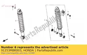 honda 91253MBR003 stofafdichting, 16x24x4 - Onderkant