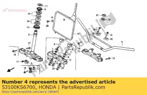 Honda 53100KS6700 pipe,steering han - Bottom side