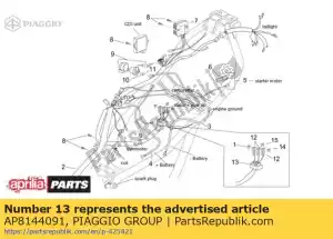 Piaggio Group AP8144091 caixa de fusíveis de borracha - Lado inferior