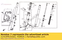 51410MCSG02, Honda, pipe comp., fr. vork honda st 1300 2002 2003 2004 2006 2007 2008 2009 2010, Nieuw