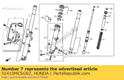 pipe comp., fr. Vork van Honda, met onderdeel nummer 51410MCSG02, bestel je hier online: