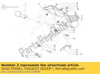 GU01769861, Piaggio Group, lh espejo retrovisor lejos moto-guzzi v 1100 2001 2002 2003, Nuevo