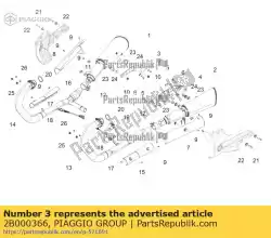 Ici, vous pouvez commander le collier de support de tuyau d'échappement dx auprès de Piaggio Group , avec le numéro de pièce 2B000366: