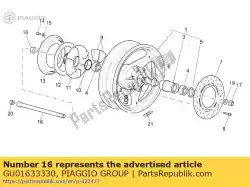 Aqui você pode pedir o eixo da roda traseira em Piaggio Group , com o número da peça GU01633330: