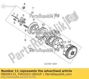 Piaggio Group RB000133 koppeling lamel - Onderkant