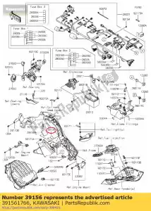 Kawasaki 391561766 pad, 30x30x3 - Lado inferior