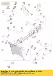 Ici, vous pouvez commander le radiateur '15567ue auprès de KTM , avec le numéro de pièce 69035010100: