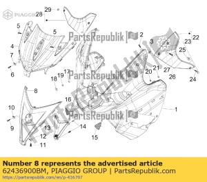 aprilia 62436900BM lower front frame - Bottom side