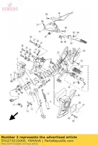 yamaha 5YU273210000 support, béquille latérale - La partie au fond